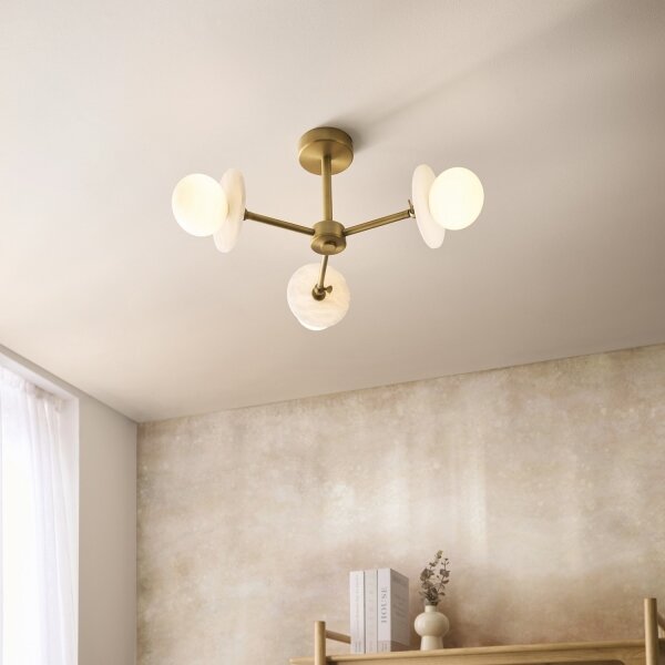 Endon 120036 - Lampadario a stelo CERCHIO 3xG9/5W/230V ottone