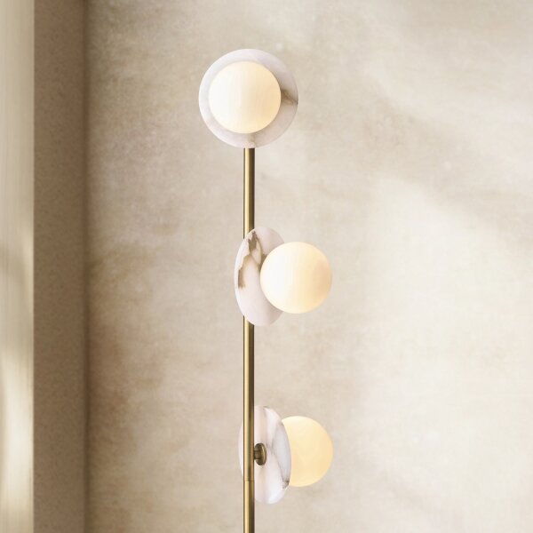 Endon 120042 - Lampada da terra CERCHIO 3xG9/5W/230V in ottone