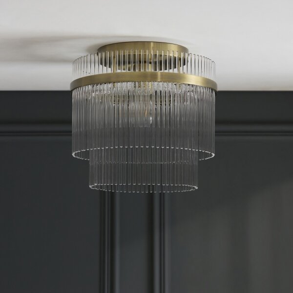 Endon 119492 - Plafoniera a montaggio superficiale MARIETTA 1xE27/10W/230V ottone/trasparente