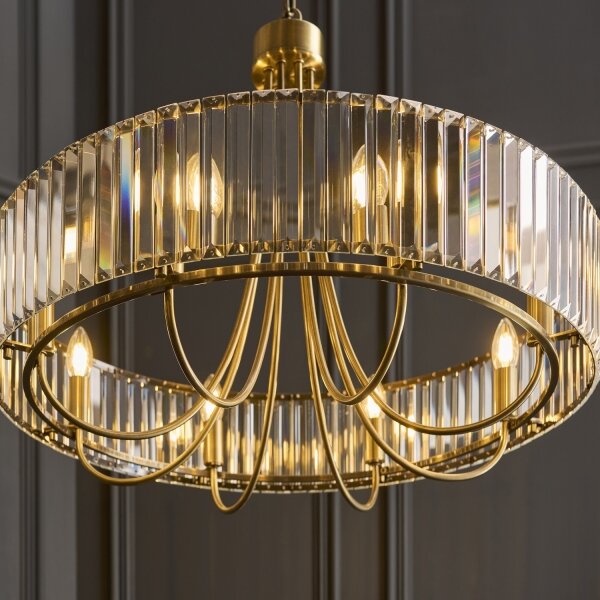 Endon 119611 - Lampadario a catena VISCONTI 8xE14/6W/230V ottone
