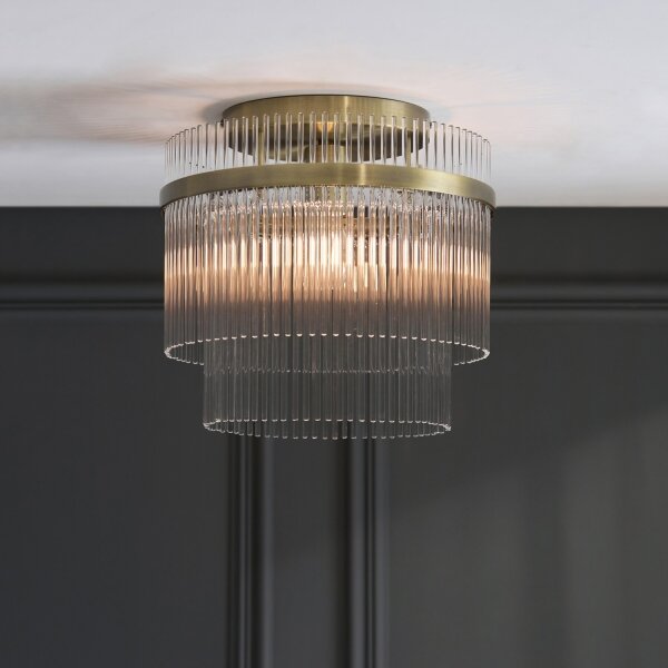 Endon 119492 - Plafoniera a montaggio superficiale MARIETTA 1xE27/10W/230V ottone/trasparente