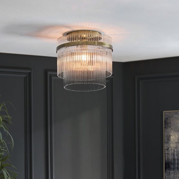 Endon 119492 - Plafoniera a montaggio superficiale MARIETTA 1xE27/10W/230V ottone/trasparente