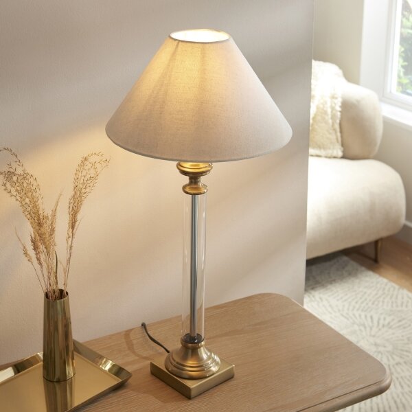 Endon 119972 - Lampada da tavolo AVEBURY 1xE27/10W/230V ottone/grigio