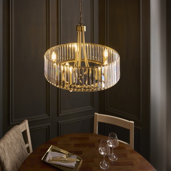 Endon 119610 - Lampadario a catena VISCONTI 5xE14/6W/230V in ottone