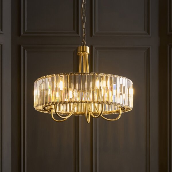 Endon 119610 - Lampadario a catena VISCONTI 5xE14/6W/230V in ottone