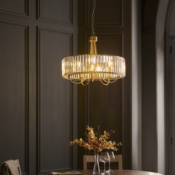 Endon 119610 - Lampadario a catena VISCONTI 5xE14/6W/230V in ottone