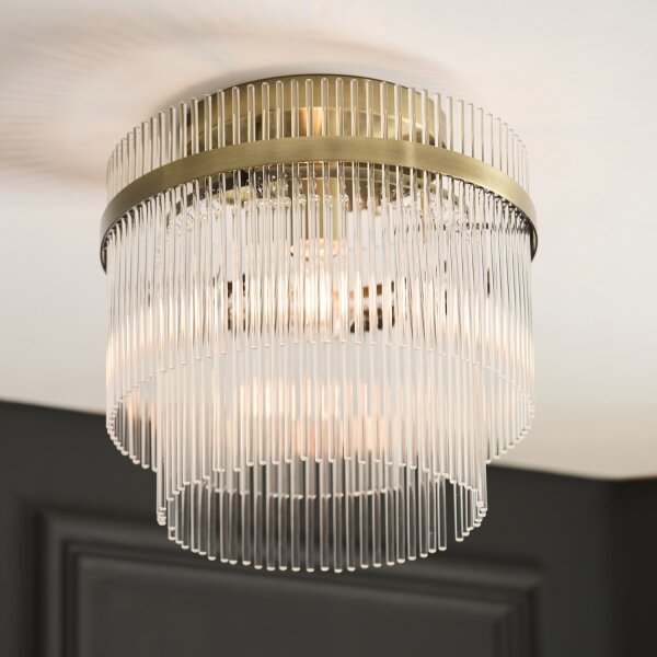 Endon 119492 - Plafoniera a montaggio superficiale MARIETTA 1xE27/10W/230V ottone/trasparente