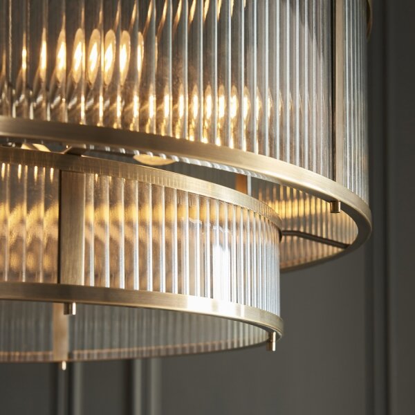 Endon 119456 - Lampadario a catena RIDGETON 8xE14/7W/230V in ottone