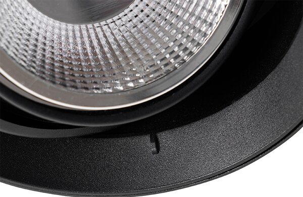 Faretto da incasso moderno nero GU10 AR111 rotondo senza cornice - Oneon