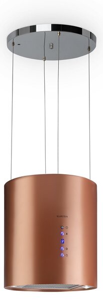 Klarstein Barett - Cappa aspirante a isola, Ø 35 cm, ricircolo, 558 m³/h, LED, filtri ai carboni attivi