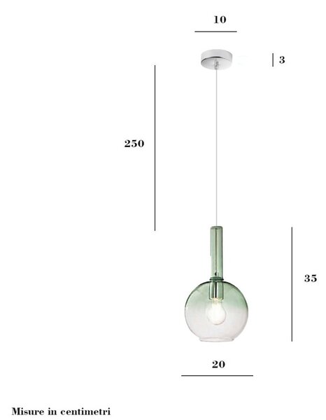 Sospensione vetro verde perenz lollipop 8554 ve 6247 cl - Perenz