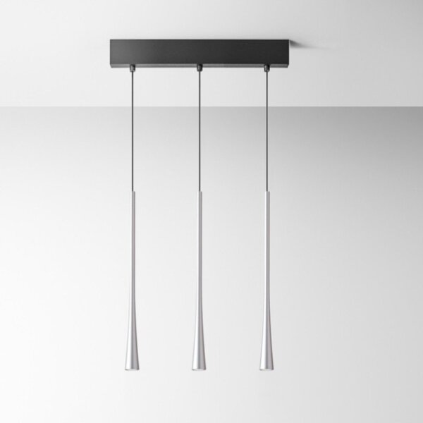 Lampadario moderno gea luce dafne s3p fda3pa led argento alluminio - Gea Luce