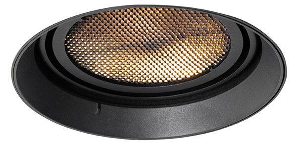 Faretto da incasso moderno nero GU10 AR111 rotondo senza cornice - Oneon Honey