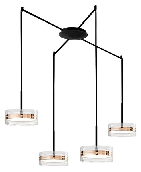 Lampadario perenz aere 8217 or lc led 3000k led oro rosa - Perenz