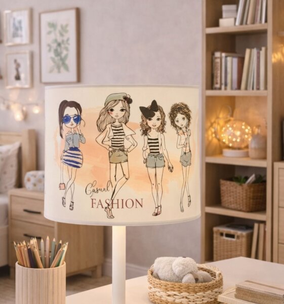 Lampada da tavolo per bambine GIRLS VIBES 1xE27/60W/230V diam. 18 cm