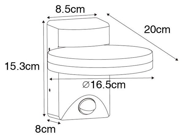 Lampada da parete per esterni marrone ruggine con sensore di movimento LED IP54 - Esmee