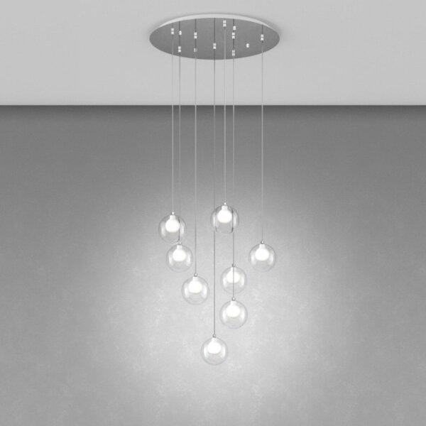 Plafoniera moderna top light inside 1206cr s8 g9 led metallo vetro - Top Light