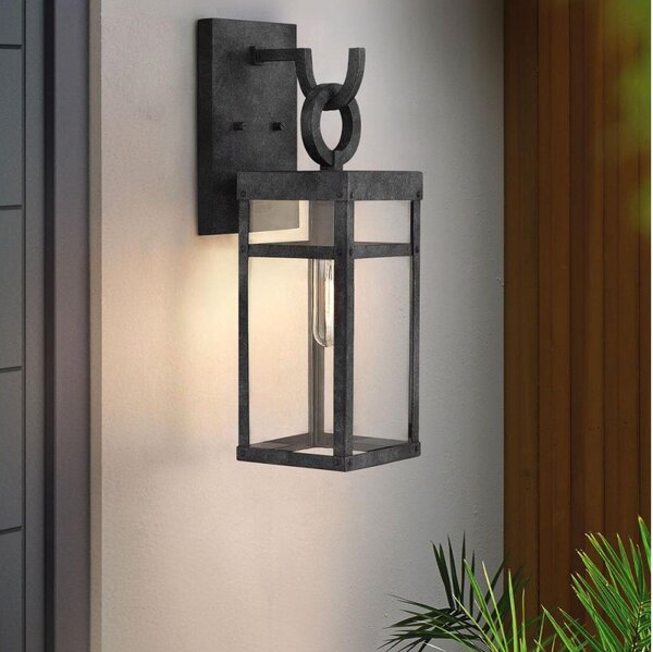Quintiesse QN-PORTER-M-DZ - Lampada da parete esterna PORTER M 1x E27/60W/230V IP44 nero