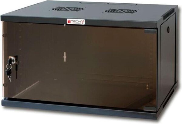 Techly 19 Wall Network Rack 9U Depth 450 Black Assembled I-CASE ER-1009B45