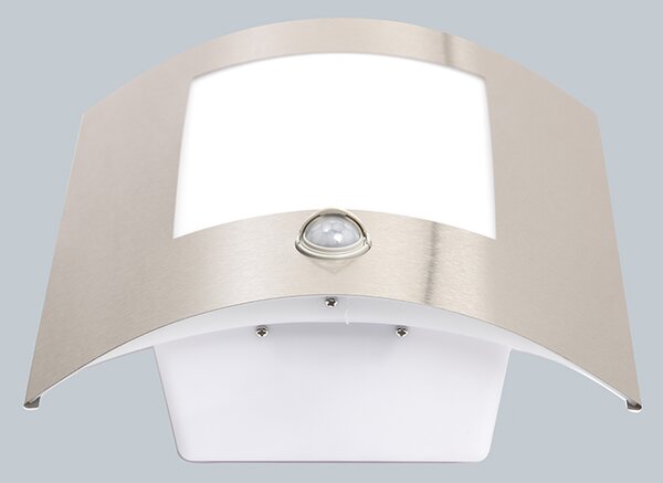 Lampada da parete per esterni moderna in acciaio con sensore di movimento IP44 - Emmerald 1