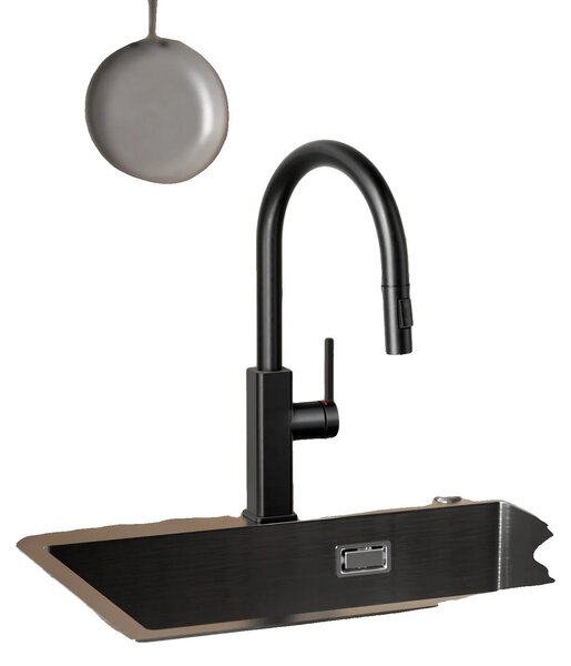 Rubinetto da cucina, con doccetta estraibile, struttura in acciaio inossidabile, attacco G3/8