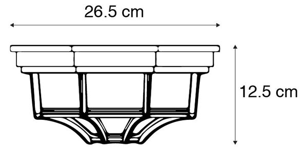 Lampada da soffitto rustica Grigio scuro 26,5 IP44 - Bri
