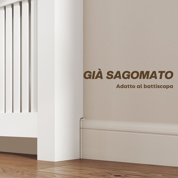 HOMCOM Copritermosifone a Doghe Antiribaltamento con Cassetto, in Legno, 78x19x97 cm, Bianco | Aosom Italy