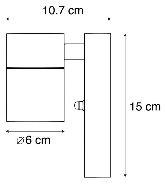 Lampada da parete per esterni antracite IP44 con sensore crepuscolare - Solo