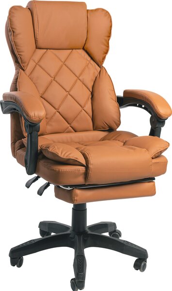 Sedia da scrivania di design, sedia da ufficio, poltrona da ufficio, poltrona direzionale, relax e home office, colore: marrone