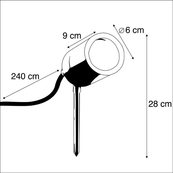 Faretto Spike antracite orientabile IP44 - Solo