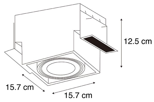 Faretto da incasso nero GU10 AR111 senza cornice - Oneon