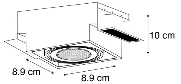 Faretto da incasso nero orientabile e girevole senza cornice - Oneon Honey