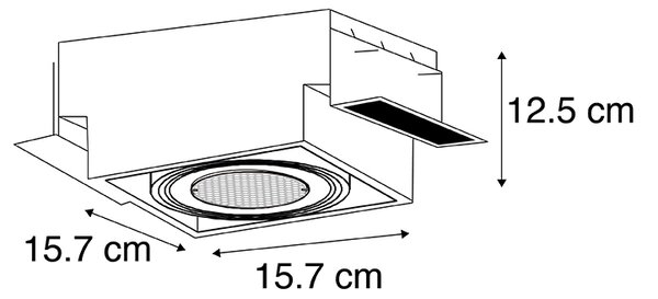 Faretto incasso nero GU10 AR111 senza cornice - Oneon Honey