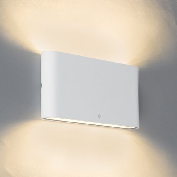Lampada da parete moderna per esterno bianca 17,5 cm con LED IP65 - Batt