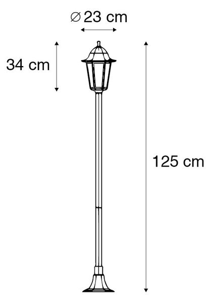 Lampada da esterno intelligente da terra nera 125 cm con WiFi ST64 - New Orleans