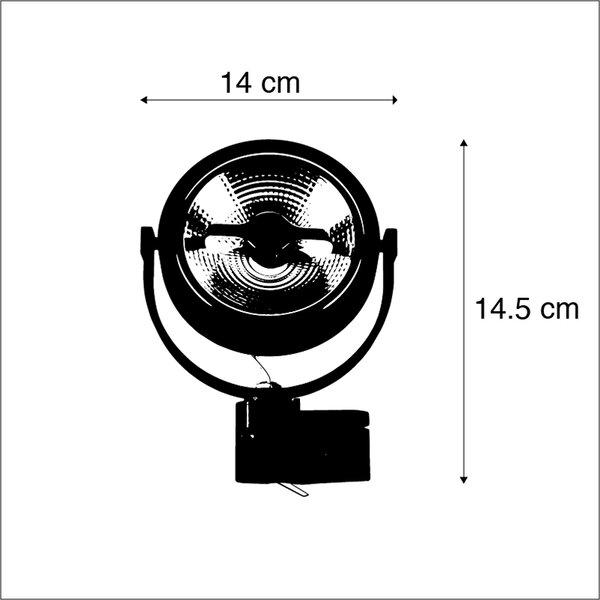 Faretto a binario LED trifase nero 15W 2700K con AR111 - Expert
