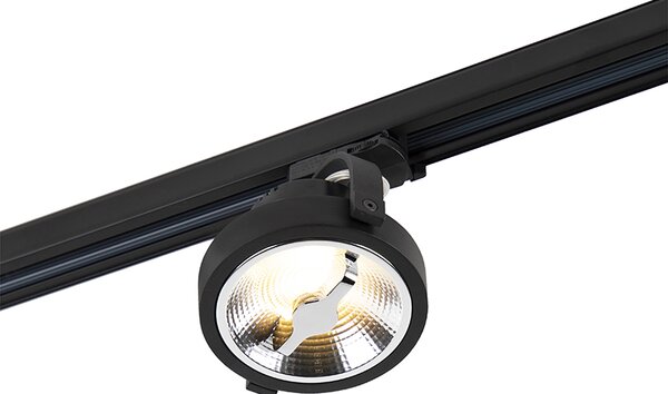 Faretto a binario LED trifase nero 15W 2700K con AR111 - Expert