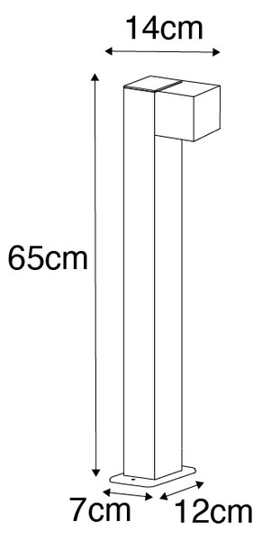 Lampada da esterno industriale da terra oro antico 65 cm IP44 - Baleno
