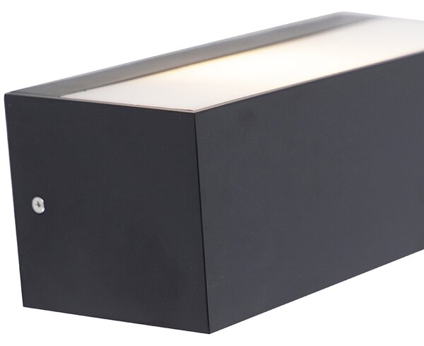 Lampada da parete moderna nera con effetto luce IP54 - Houks