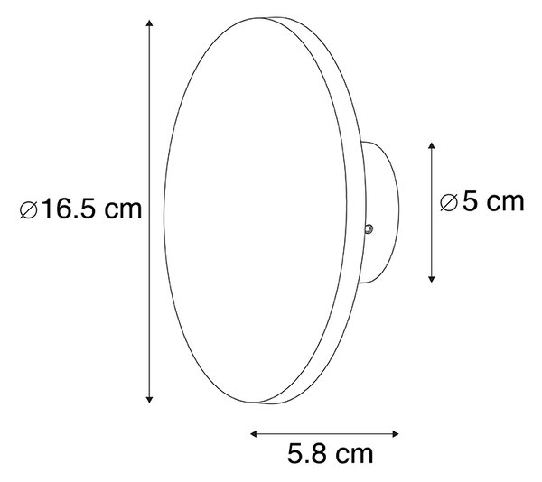 Lampada da parete di design grigia 16,5 cm con LED - Skyf