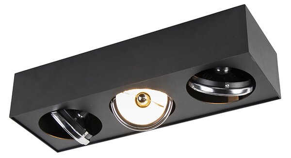 Faretto da soffitto di design nero quadrato 3 luci - Kaya