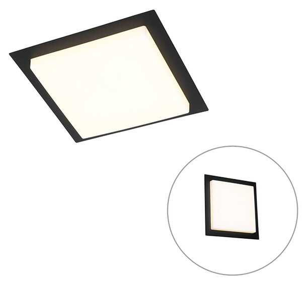 Plafoniera moderna quadrata nera LED IP44 - LYS
