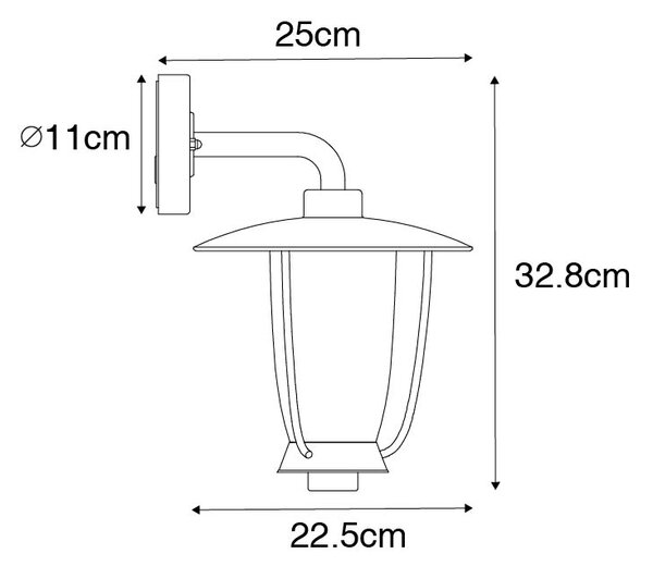 Applique esterno moderna nera IP44 - KHANA