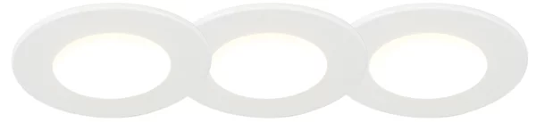 Set di 3 faretti da incasso per bagno rotondi LED 5W bianco impermeabile - Blanca