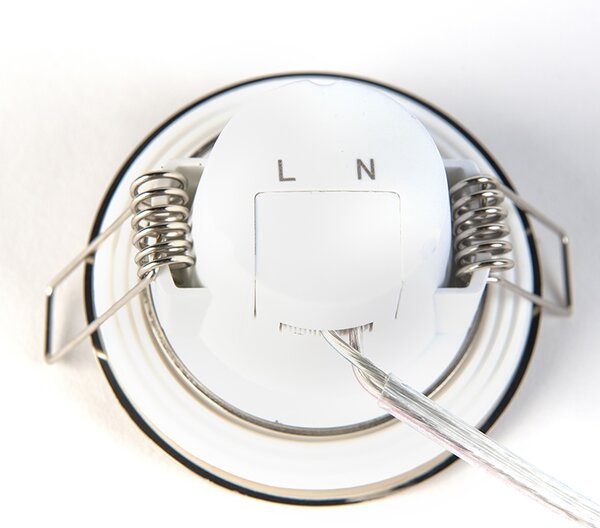 Set di 3 faretti da incasso rotondi in acciaio con LED IP65 - Simply