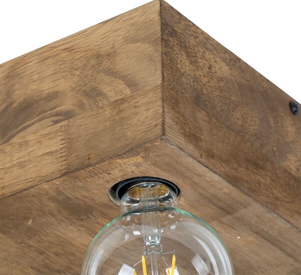 Plafoniera rustica in legno vintage 4 luci - Bloc