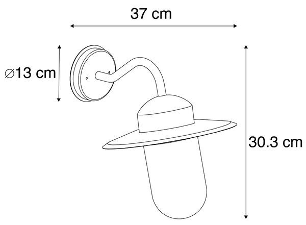 Lampada da parete per esterni rustica grigio scuro IP44 - Kansas