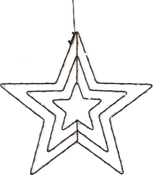 LED decorazione finestra di Natale stella lucciola nero bianco caldo per 3 x batteria AA
