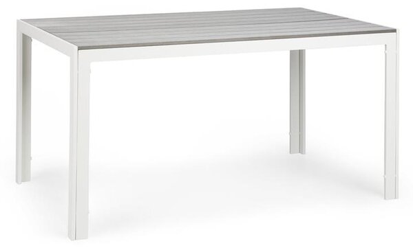 Blumfeldt Bilbao tavolo da giardino 150 x 90 cm polywood alluminio bianco/grigio