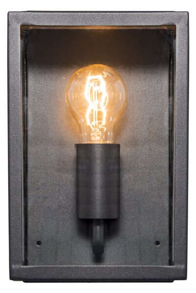 Lampada da parete per esterni industriale nera con vetro 25,5 cm IP44 - Rotterdam